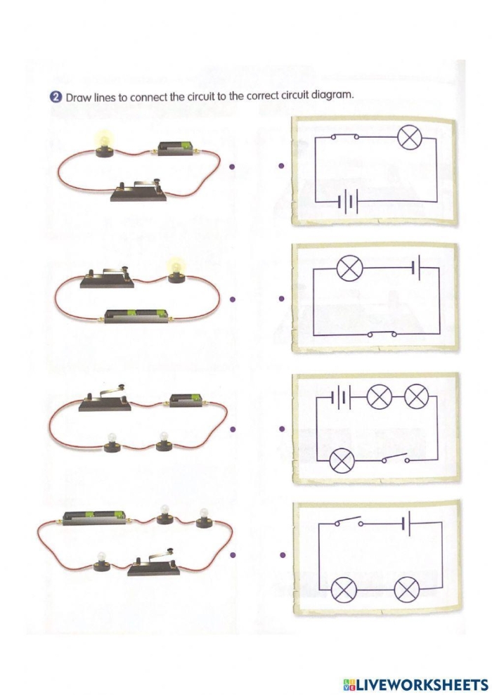 Engaging worksheet to reinforce circuit concepts and skills for fourth-grade students All About Circuits worksheet designed for fourth graders learning about electricity