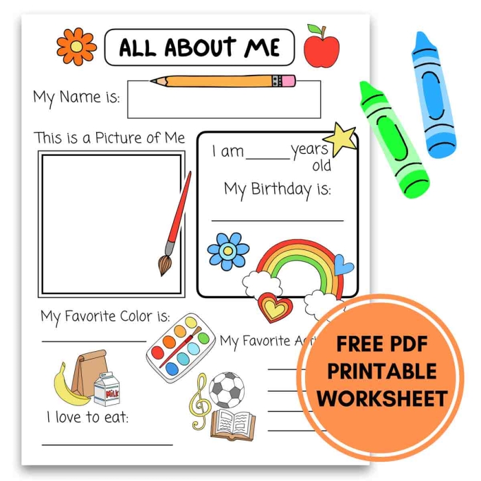 First grade All About Me worksheet featuring fraction exercises for 15 year olds