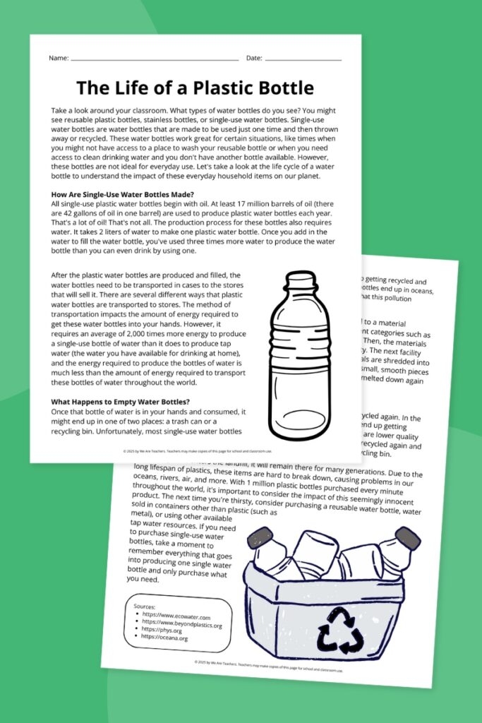 Third grade students learn about the production and environmental impact of synthetic materials in this All About Plastic worksheet