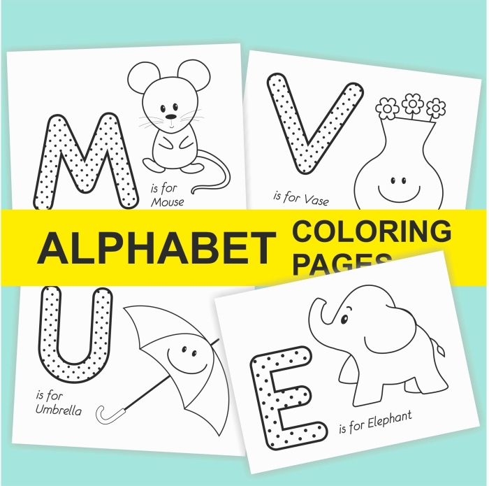 Engaging ABCs coloring activity for Pre-K students Alphabet coloring page worksheet for uppercase letter recognition and fine motor skills development