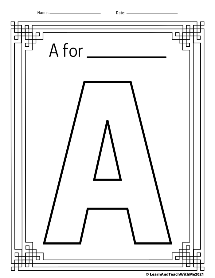 Engaging ABCs coloring activity for Pre-K students to enhance their learning experience Alphabet coloring page worksheet for uppercase letter recognition and fine motor skills development