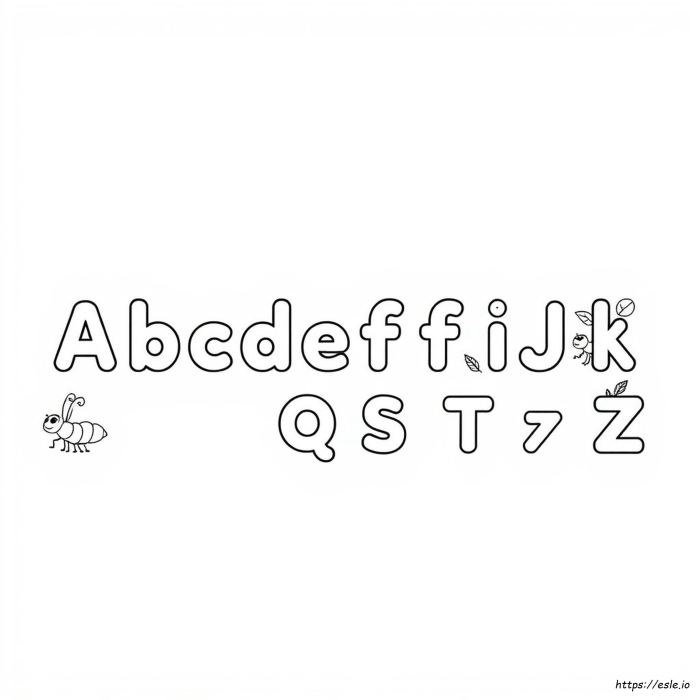Engaging ABCs coloring page designed for young learners to enhance their reading skills Alphabet Coloring Page worksheet for Pre-K students focusing on uppercase letter recognition and fine motor skills