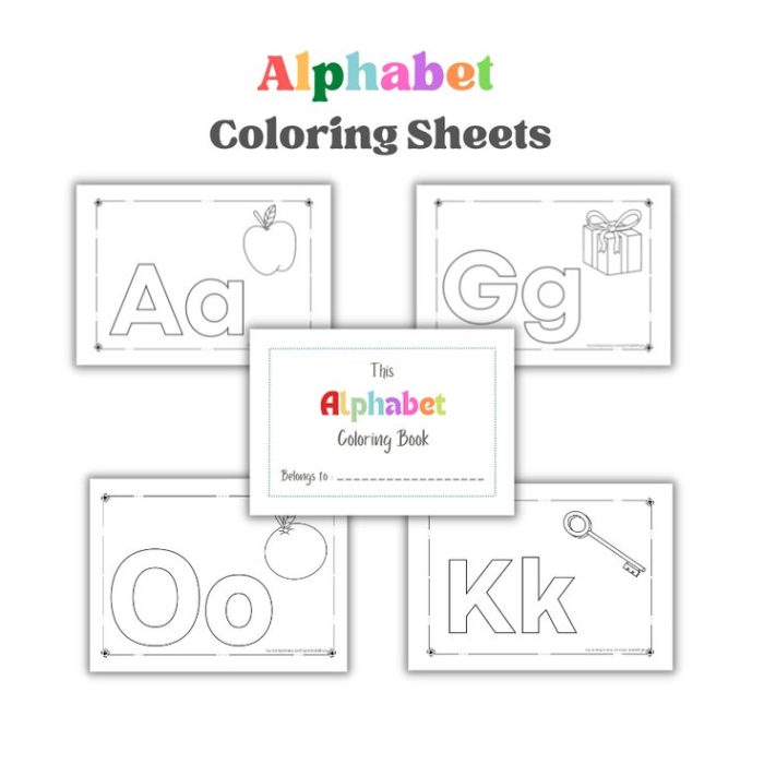 Engaging ABCs coloring activity for young learners in Pre-K Alphabet Coloring Page worksheet for pre-K students focusing on uppercase letter recognition and fine motor skills