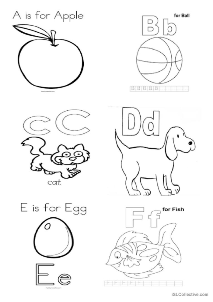 Kindergarten student assembling an alphabet mini book phonics worksheet