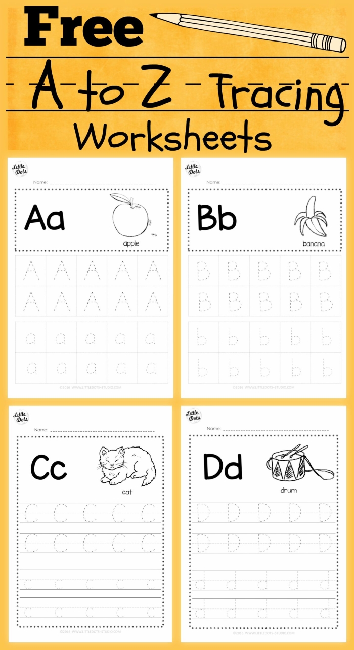 Alphabet Learning A to Z Path worksheet for preschool students to practice letter sequence