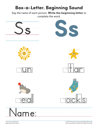 Pre-K worksheet page featuring phonics activities focused on the letter A for early readers