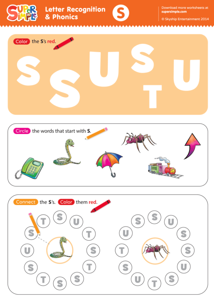 Worksheet featuring the Alphabet Phonics: Start with A! activity for Pre-K children