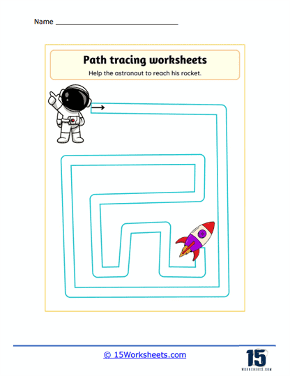 Kindergarten worksheet showing a letter path for children to follow from A to K to improve alphabet recognition