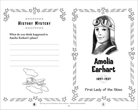 Amelia Earhart Aviation Pioneer Learning Activity for Elementary Students Second grade students learning about pioneering aviator Amelia Earhart through an educational biography worksheet activity