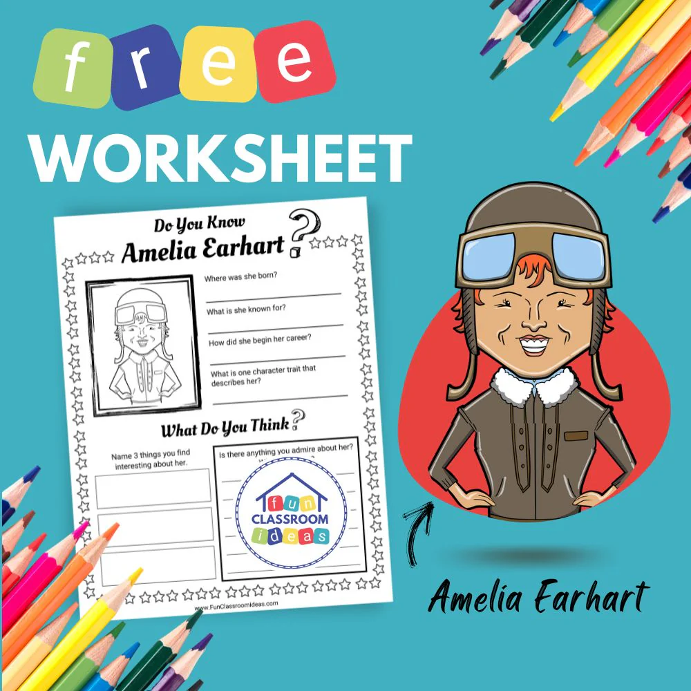 Amelia Earhart Biography Worksheet for Second Grade Math Lesson 17 Second grade math worksheet featuring a biography of aviation pioneer Amelia Earhart