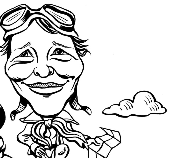 Discover the legacy of Amelia Earhart with this engaging coloring activity Amelia Earhart coloring page worksheet for Pre-K phonics students