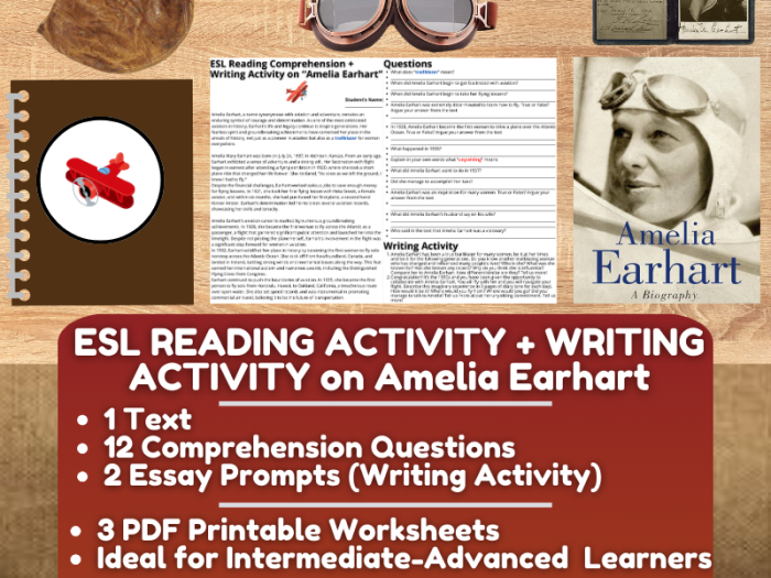Engaging reading activity featuring Amelia Earhart for young learners Amelia Earhart Reading Response worksheet for second graders enhancing comprehension skills