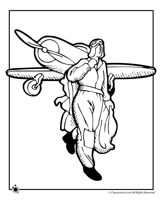 Explore the legacy of Amelia Earhart with this engaging coloring activity Amelia Earhart coloring page worksheet for Pre-K phonics students