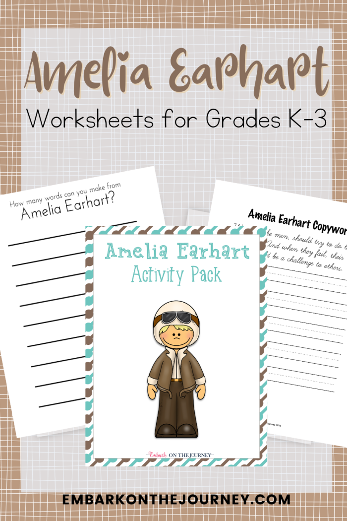 Amelia Earhart math and history activity for second grade students number 8 Second grade math worksheet featuring a biography of aviation pioneer Amelia Earhart