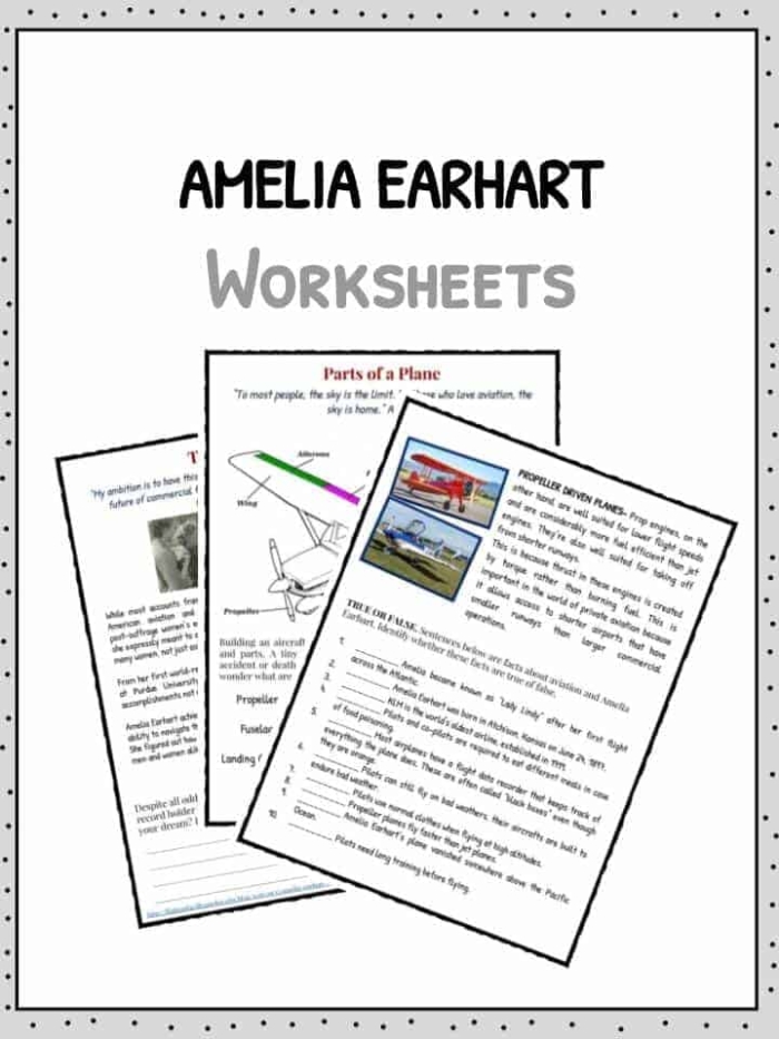 Second Grade Amelia Earhart Worksheet Image 6 Introduction to Aviation History Amelia Earhart Biography worksheet for second grade students learning about the pioneering aviator's life and achievements
