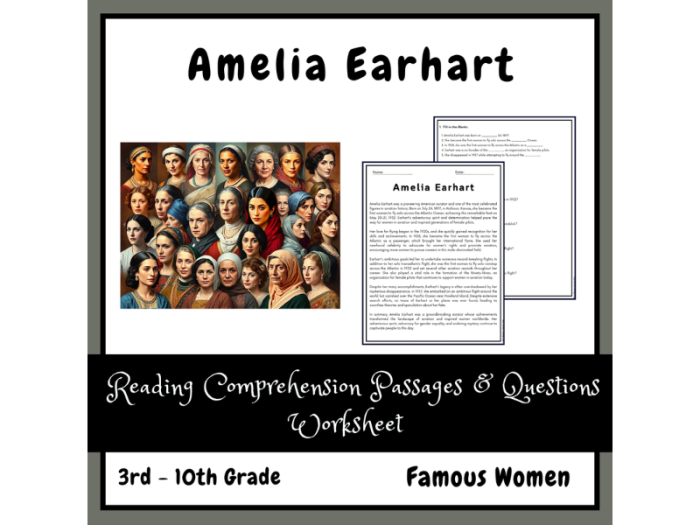 Engaging Amelia Earhart worksheet to enhance reading response abilities in young learners Amelia Earhart Reading Response worksheet for second graders focusing on comprehension skills