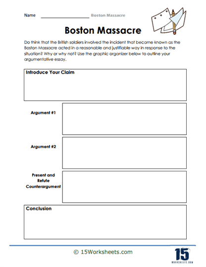 American Revolution Timeline and Boston Massacre worksheet for 6th grade history study twenty Sixth grade students analyze a historical timeline of events preceding the 1770 Boston Massacre on this educational worksheet