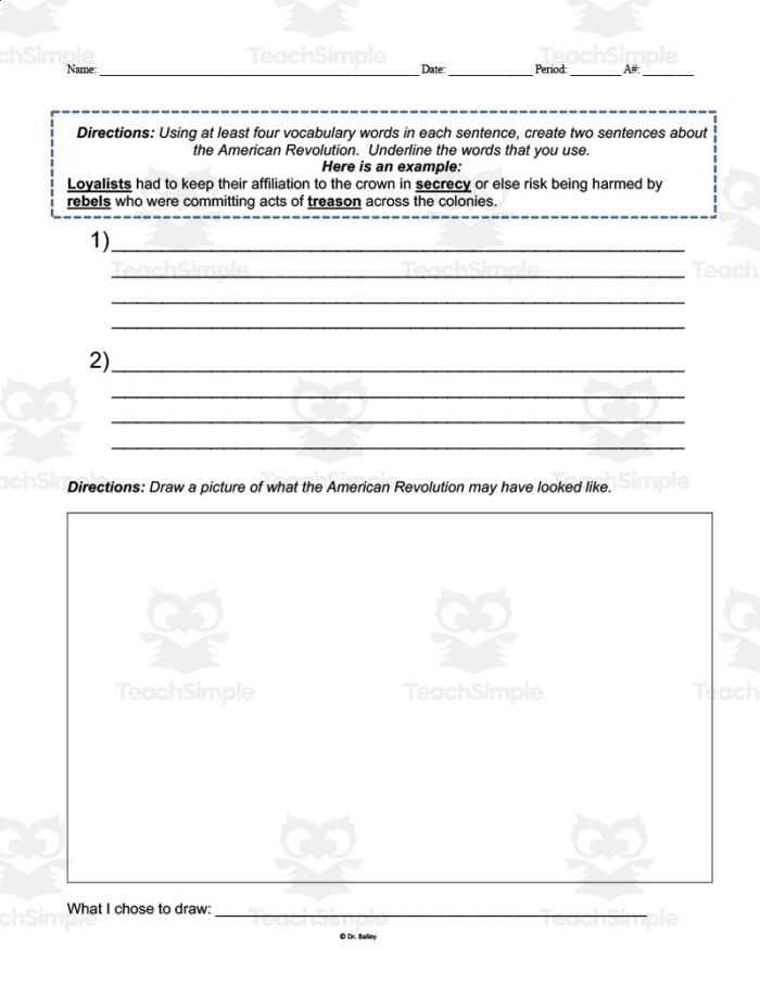 American Revolution word search worksheet featuring historic battlefields and cities