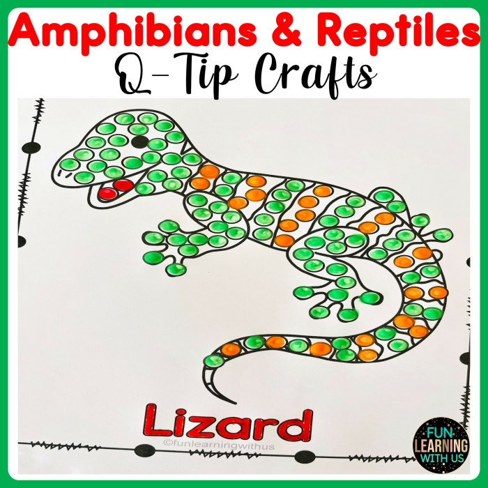 Colorful illustration of amphibians and reptiles found in Yellowstone National Park for third graders