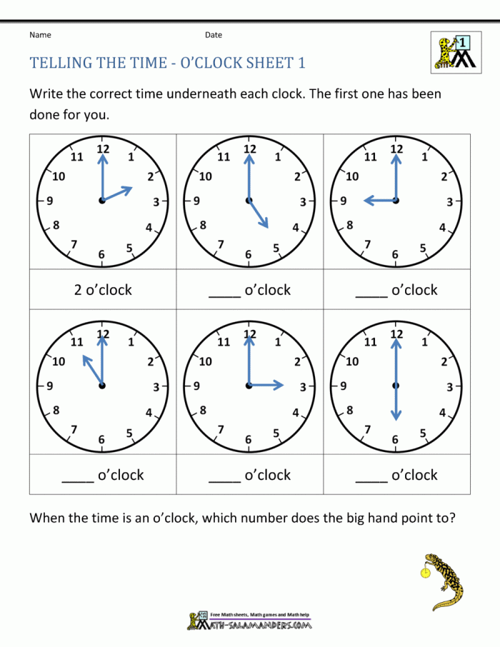 Second grade math worksheet for assessing student proficiency in reading analog clocks to the nearest five minutes