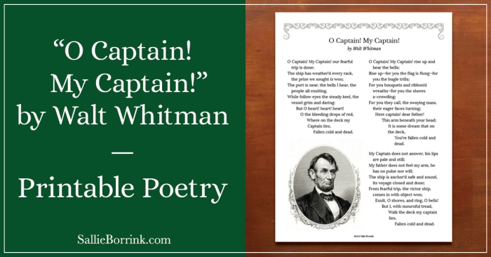 A seventh grade worksheet covering Walt Whitman's poem O Captain My Captain with figurative language questions