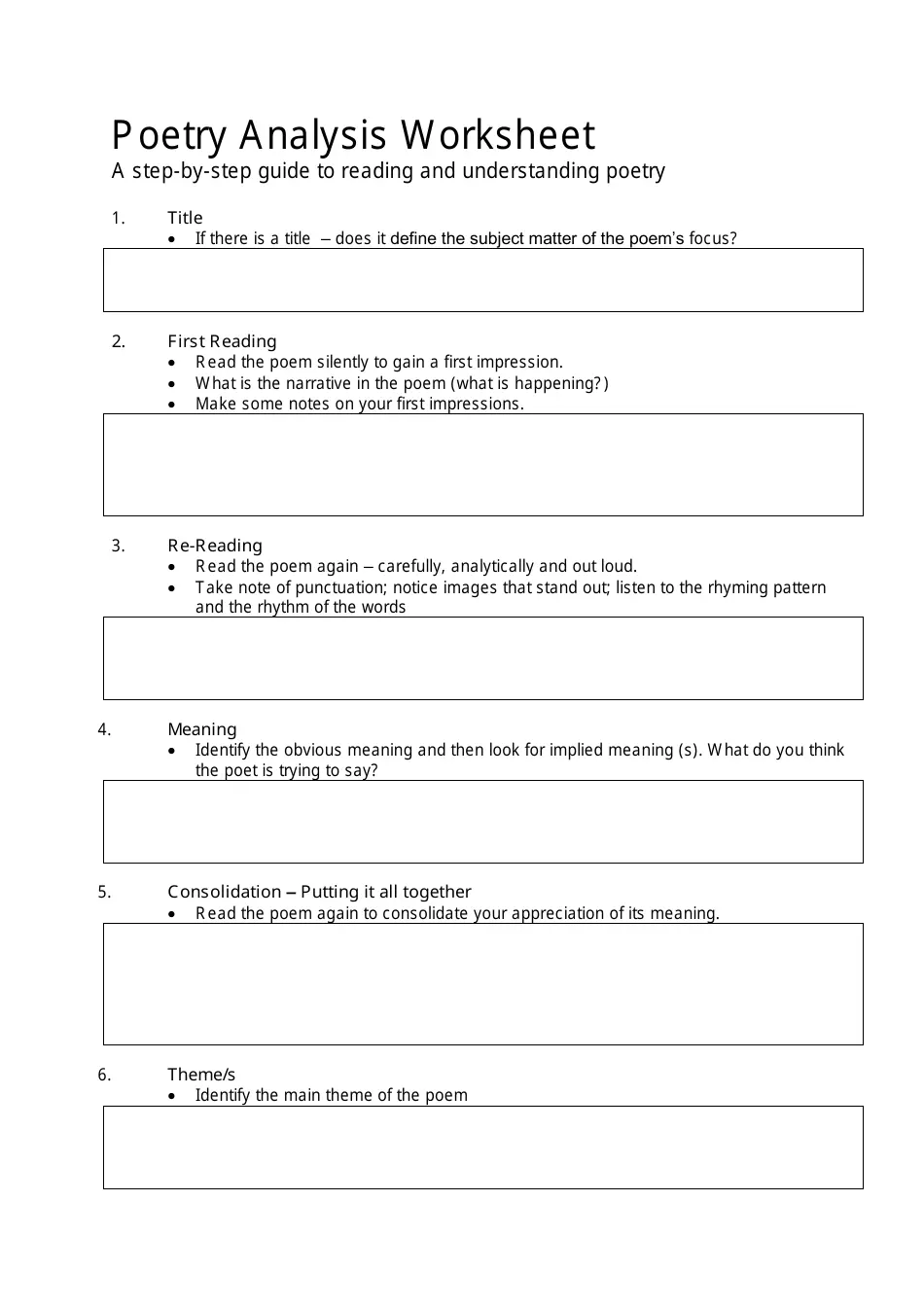 Analyzing Poetry worksheet featuring "Impressions" by Alice Moore Dunbar-Nelson