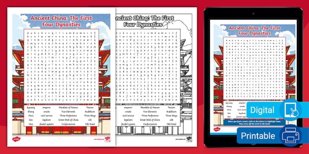 Sixth grade students examining historical timelines of the first four Chinese dynasties on a worksheet