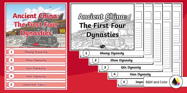 Sixth grade students completing a worksheet about the key accomplishments of China’s first four dynasties