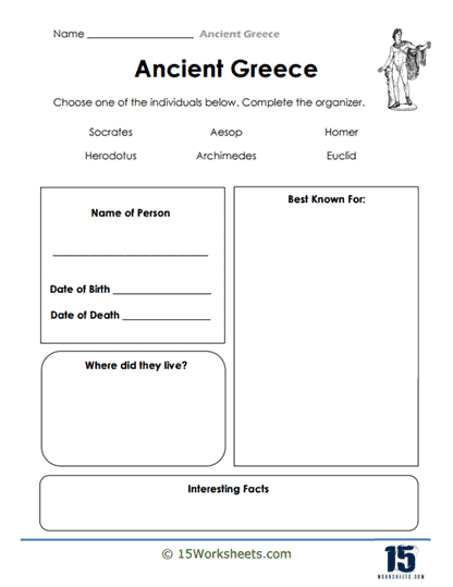 Worksheet comparing Athens and Sparta in ancient Greece for sixth-grade students