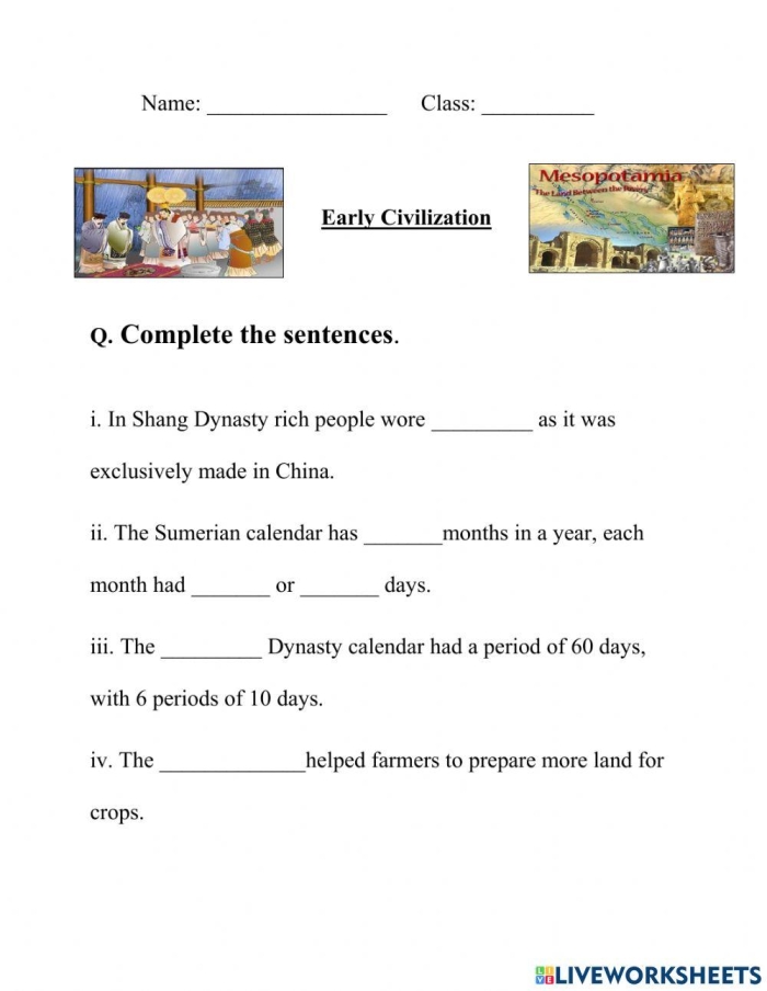Ancient Middle East Civilizations Lasting Contributions Worksheet Image 15 Sixth grade students comparing ancient Middle Eastern civilizations and their historical contributions to modern society