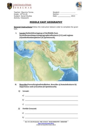Ancient Middle East Civilizations Lasting Contributions Educational Worksheet for Grade 6 Sixth grade students completing a worksheet about ancient Middle East civilizations and their historical contributions to society