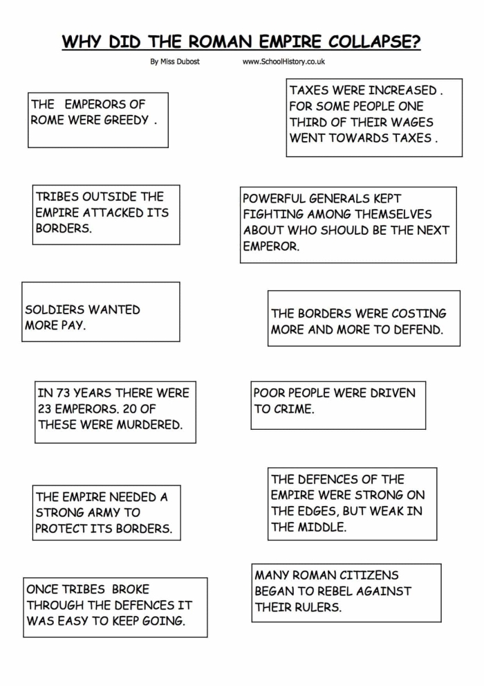 Sixth grade phonics worksheet detailing the distinct social classes within ancient Roman society