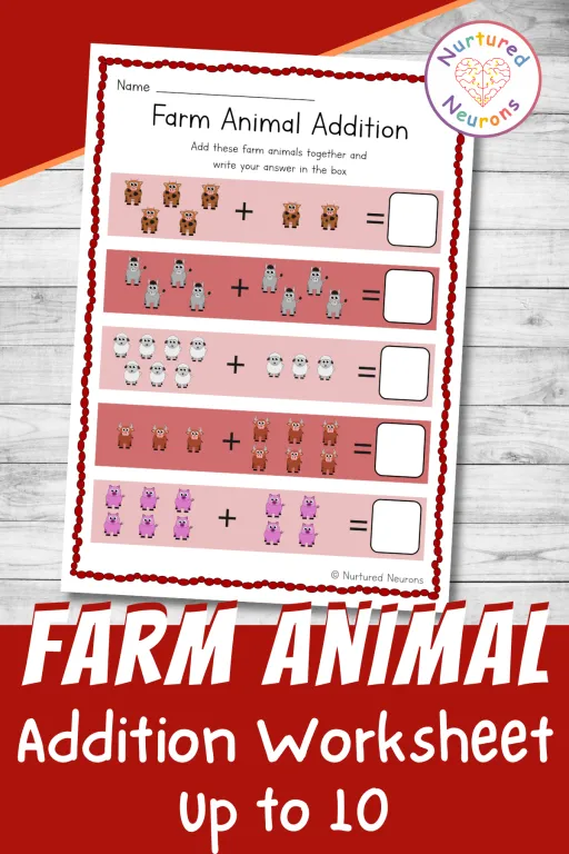 Pre-K math worksheet featuring animal picture addition problems with zebras and tigers