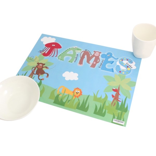 Animal Alphabet Placemat worksheet featuring letters and corresponding animals for Pre-K learners