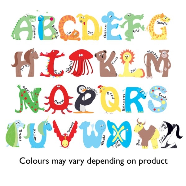 Animal Alphabet Placemat worksheet featuring colorful illustrations of animals for each letter of the alphabet