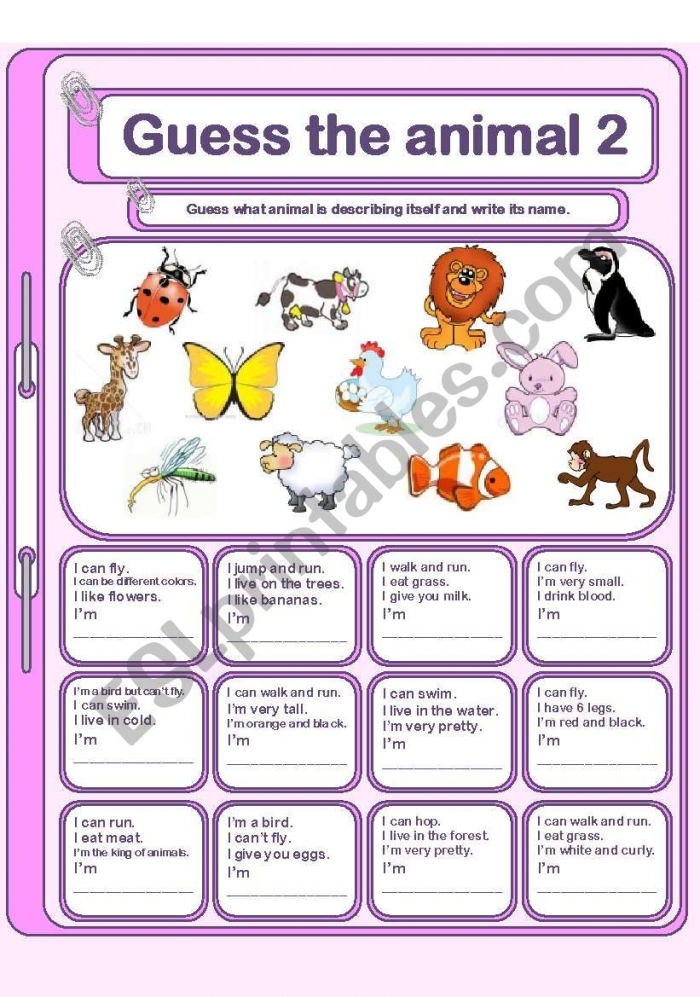 Pre-K animal guessing game worksheet focusing on the sight word am for place value practice
