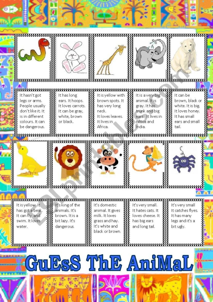 Animal Guess worksheet featuring playful illustrations for learning the sight word "am