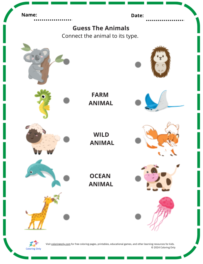 Pre-K students engaging with the Animal Guess worksheet to learn the sight word "am