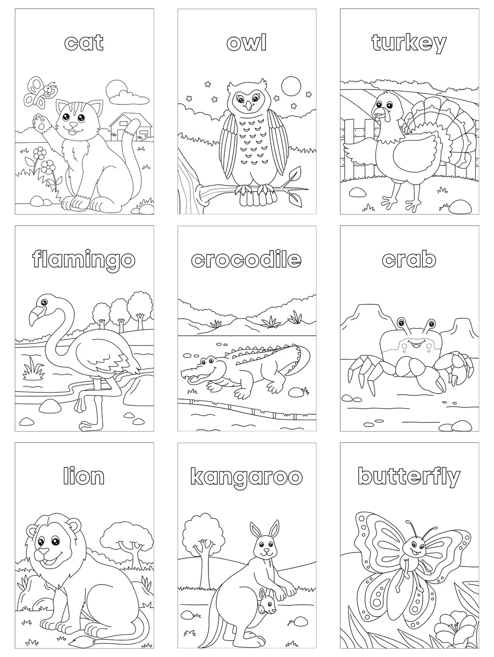 Engaging worksheet to help young learners explore animal habitats through coloring and drawing activities Animal Habitats Coloring worksheet for kindergarten students featuring six wild animals and their habitats