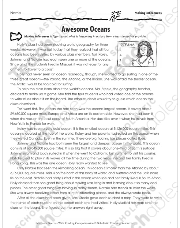 Fourth grade students practicing reading comprehension skills by making inferences about fun facts regarding unique animals