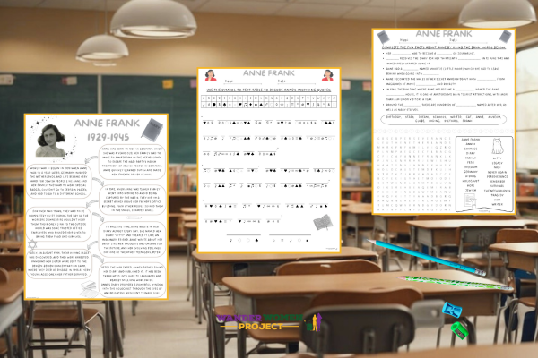 Fifth grade phonics worksheet about the life story of Anne Frank image 15