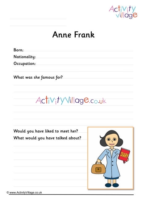 Fifth grade phonics worksheet focused on reading about the life of Anne Frank