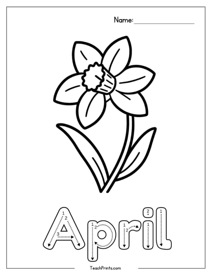 April Calendar Worksheet 24 Spring Themed Classroom Activity Printable second grade worksheet featuring an April calendar to help students track the days of spring