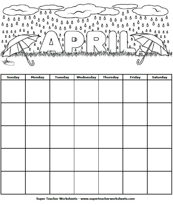 April Calendar Counting Activity for Second Grade Reading Practice A second grade student using a printable April calendar worksheet to count spring days