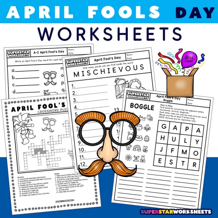 Third grade students learning about April Fools' Day history through a geometry worksheet activity