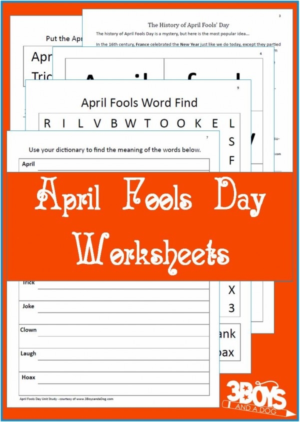 Third grade student reading a history lesson about the origins of April Fools Day on a worksheet