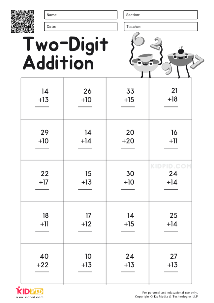 Grammar and Mechanics worksheet for Second Grade Kids work on two-digit addition problems in the Arctic Math worksheet to help Polly reach her cub. Engaging second grade math worksheet featuring ice chunks and addition tasks.