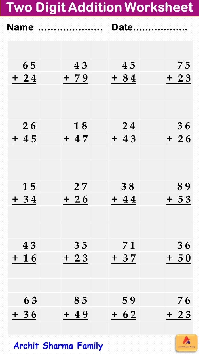 Arctic Math Two-Digit Addition Worksheet Number Five Second grade student completing an Arctic themed math worksheet with two-digit addition problems to help a polar bear find her cub