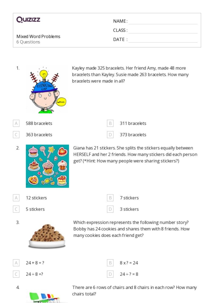 Word Problems in the Arctic Multi-Step Mixed Operations Worksheet 15 Third grade students solving Arctic-themed multi-step mixed operations math word problems worksheet