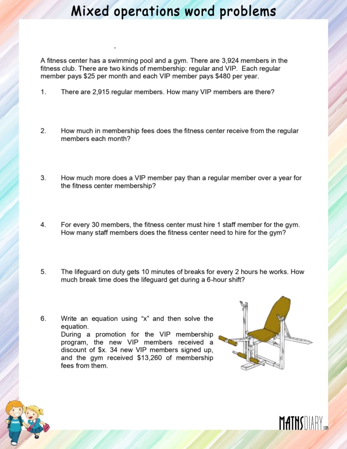 Arctic Themed Multi-Step Math Worksheet for Grade Three Number 13 Third grade worksheet featuring Arctic animal word problems with mixed operations